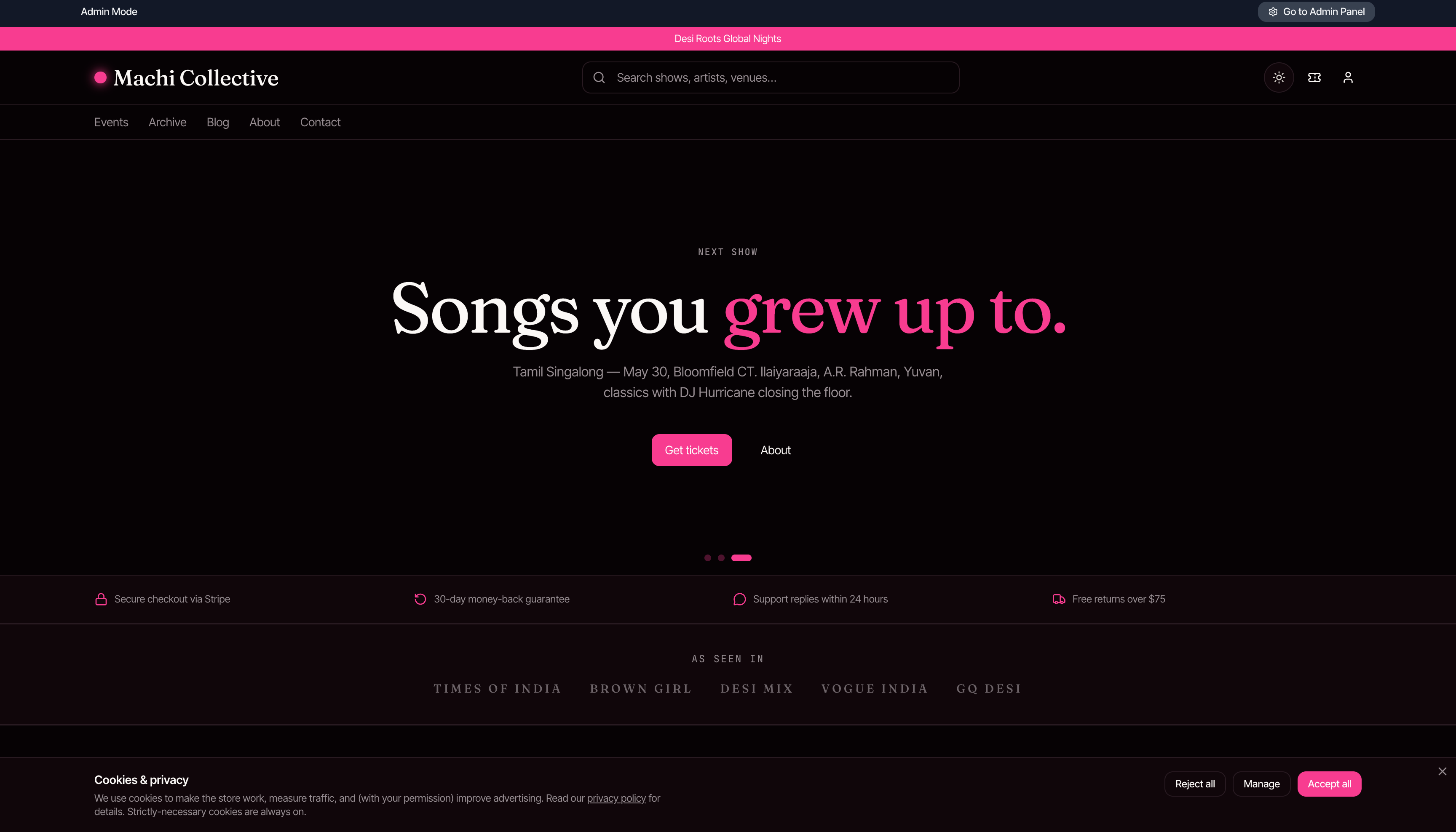 Machi Collective storefront screenshot